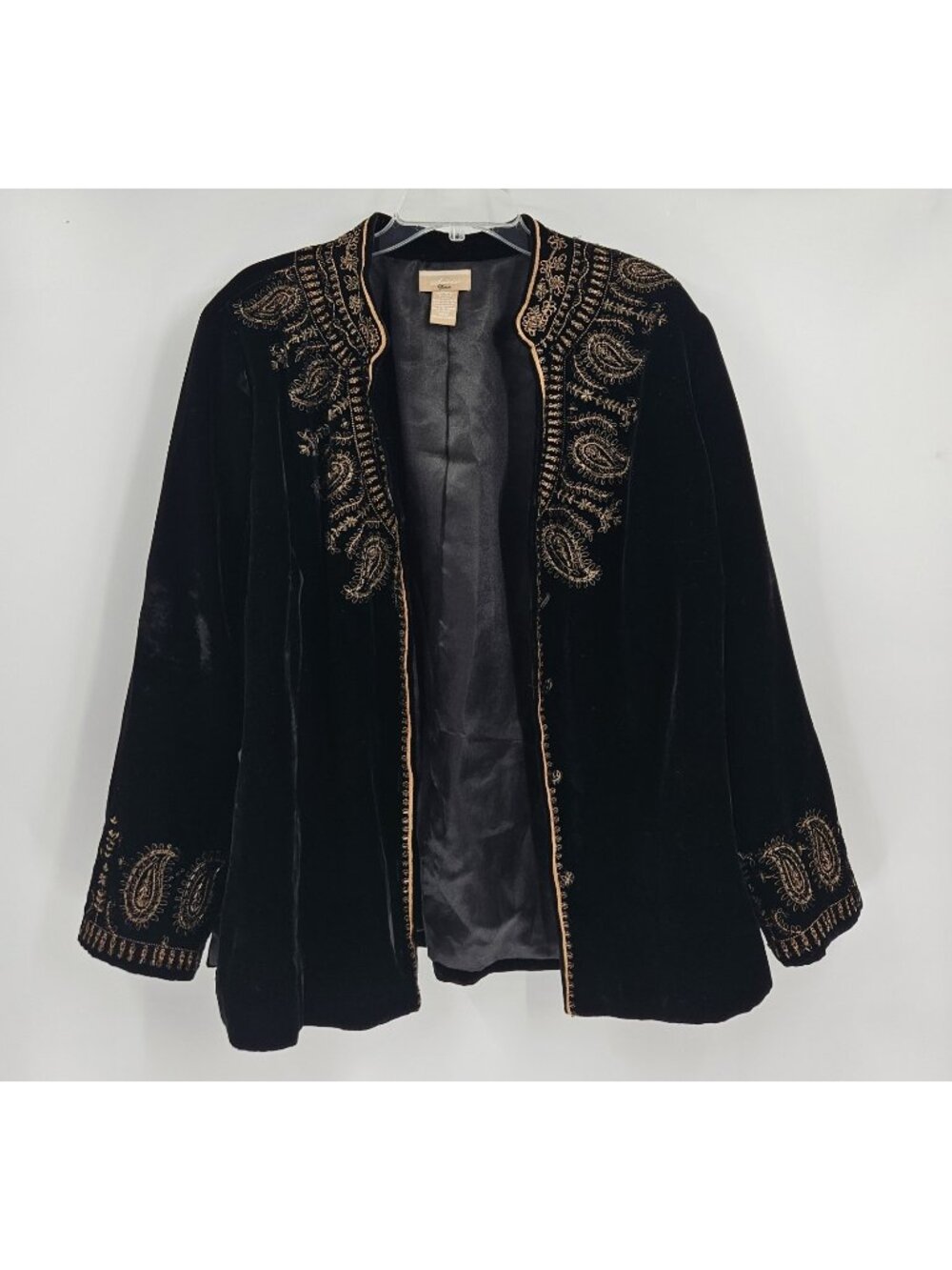 SOIREE Jacket Black Velvet Whimsygoth whitchy boho Embroidered button womens 20W